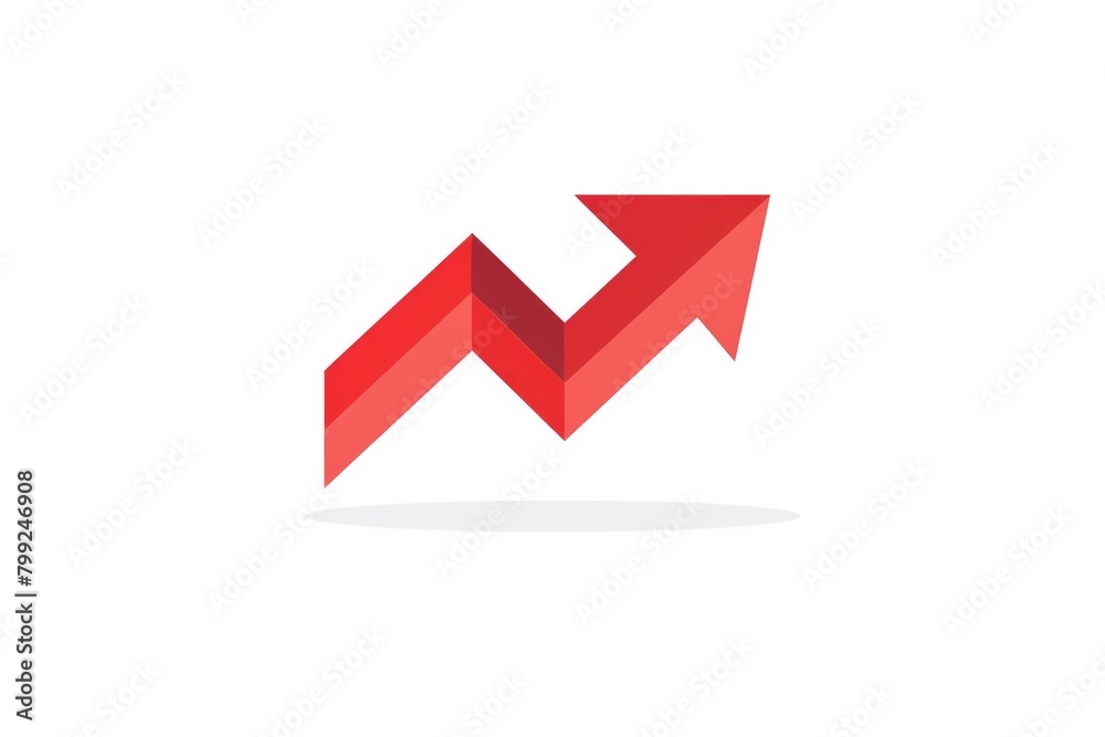 Arrow Going Down. Red Downtrend Symbol on White Background. Flat Style. Financial Market Crash Arrow Going Down. Red Downtrend Symbol on White Background. Flat Style. Financial Market Crash