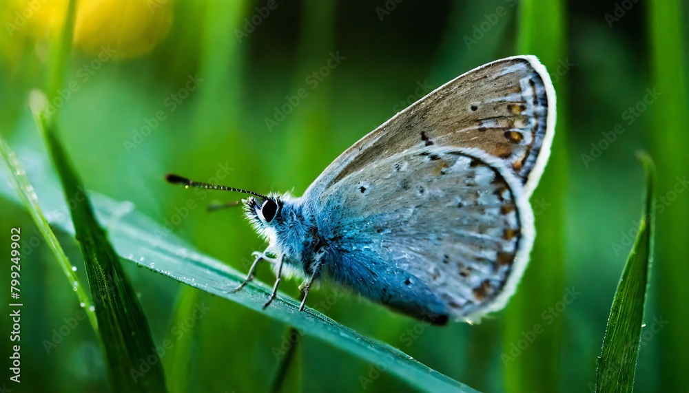 Butterfly on leaves and grass macro photography Butterfly on leaves and grass macro photography