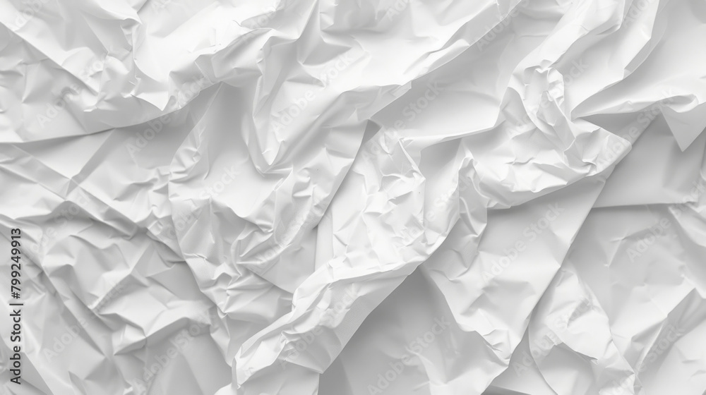 High-resolution image of a crumpled white paper, perfect for backgrounds and overlays