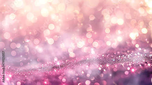 Soft Pink Optical Bokeh Lights with Glitter Sparkle on Abstract Background, Ultra High Resolution Image