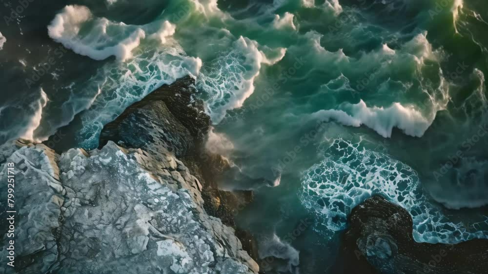 This photo captures an aerial perspective of the vast ocean meeting a ...