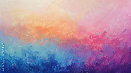 Soft whispers of color drift and sway, forming a serene dreamscape of abstract tranquility. photo