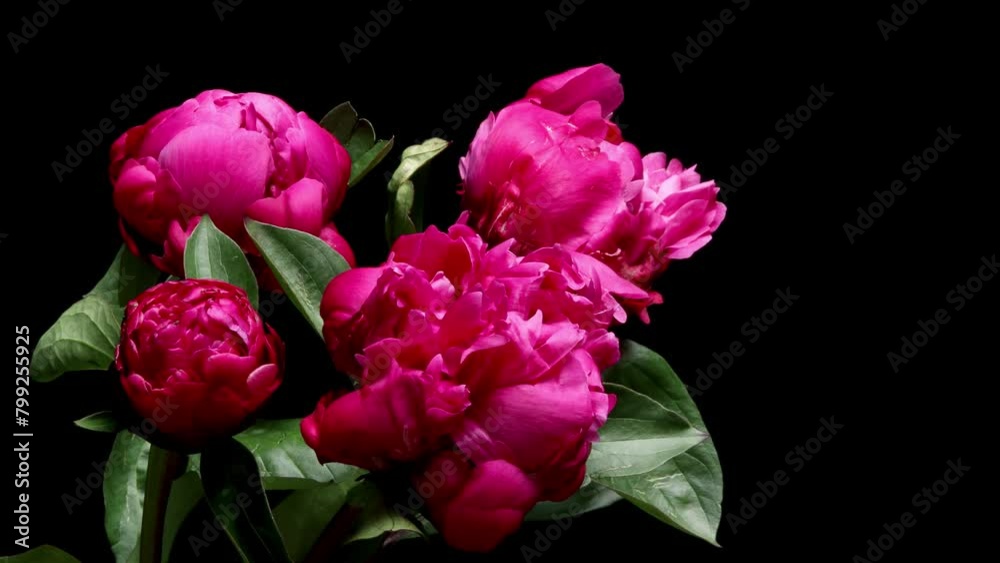 Time-lapse video of pink peony flowers blooming Time-lapse video of pink peony flowers blooming