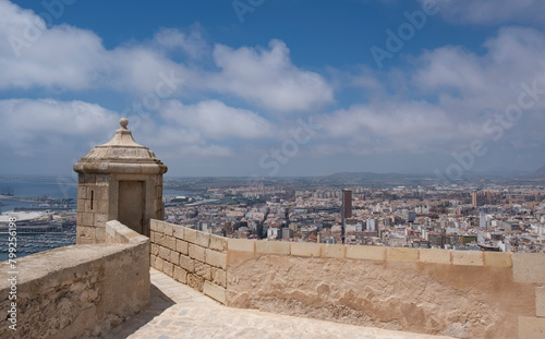 View of the city of Alicante from the fortress of Santa Barbara Spain	
