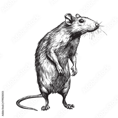Rat animal sketch hand drawn sketch