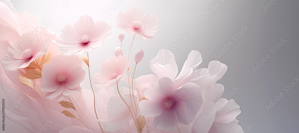 Bouquet of pink and white flowers for Mother's Day, birthdays and happy occasions. Pretty background for invitations, congratulations, greeting cards and gift tags with copy space.