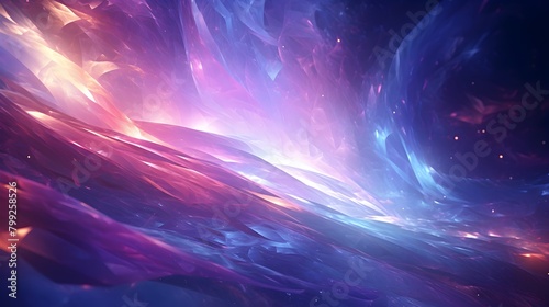  Witness the magic of light and color in an abstract scene featuring radiant silver, purple, and blue lights, delicately blurred to form a mesmerizing banner that evokes a sense of wonder, all depicte