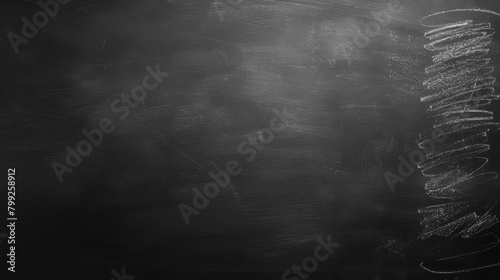 Blackboard with white chalk marks and blank space for text