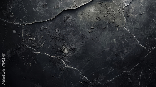 Detailed cracks and scratches in a high-resolution image of a dark grunge surface photo