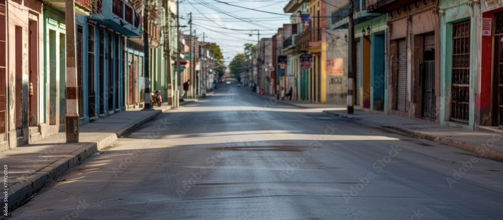 View of an empty asphalt highway in the city