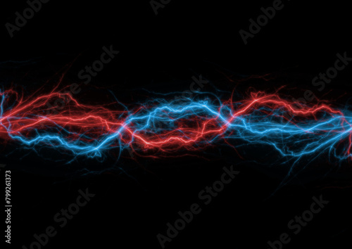 Red and Blue lightning background, plasma and energy abstract