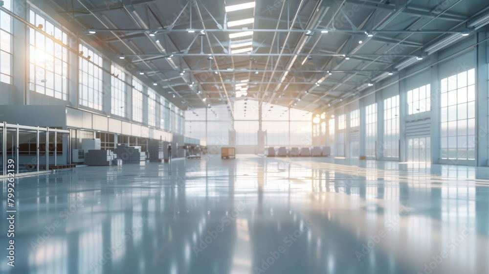 Modern Industrial Factory Interior with Large Scale Production Lines Generative AI Modern Industrial Factory Interior with Large Scale Production Lines Generative AI