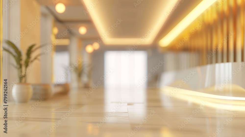 Modern Empty Office Lobby Background Generative AI