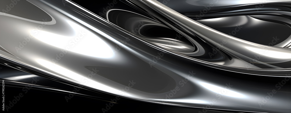 Abstract chrome banner chrome surface banner nickel banner nickel surface banner glossy silver banner glossy metal banner chrome background nickel background