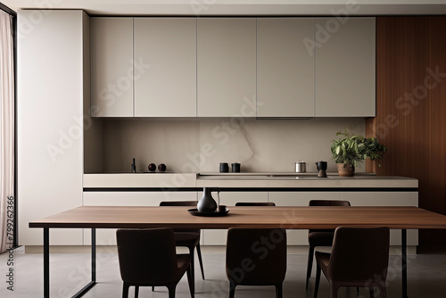 Modern kitchen design in a minimalist style. © Jaroon