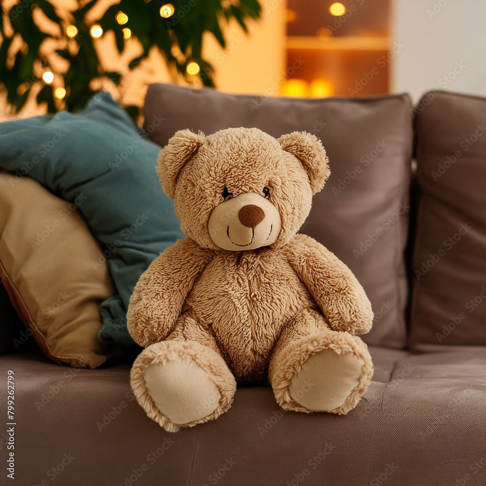teddy bear on the sofa