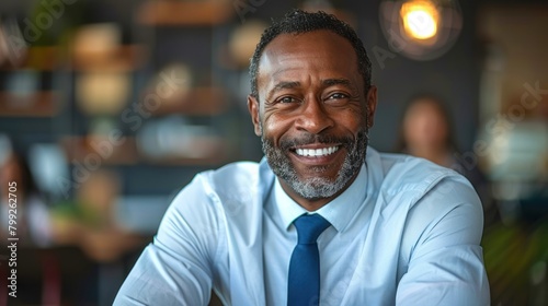 Photo portrait of a smiley businessman