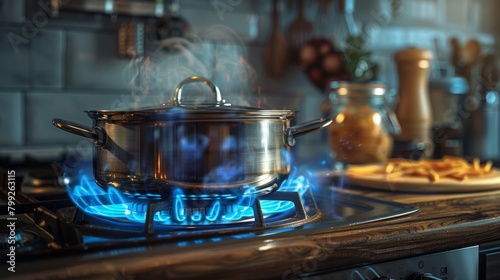 A Pot Boiling on the Stove