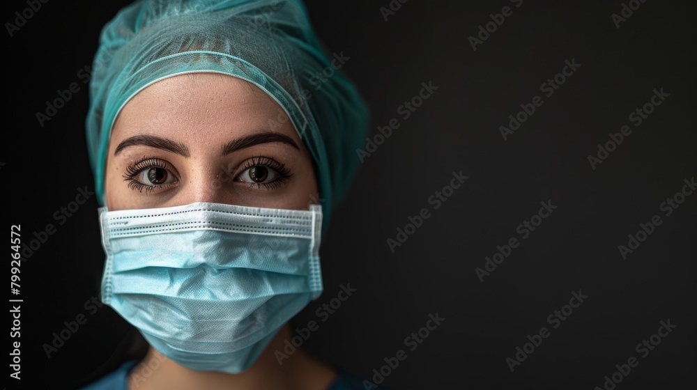 Female Surgeon in Surgical Mask Generative AI Female Surgeon in Surgical Mask Generative AI