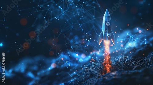 Digital Rocket Launch from the Stock Market photo