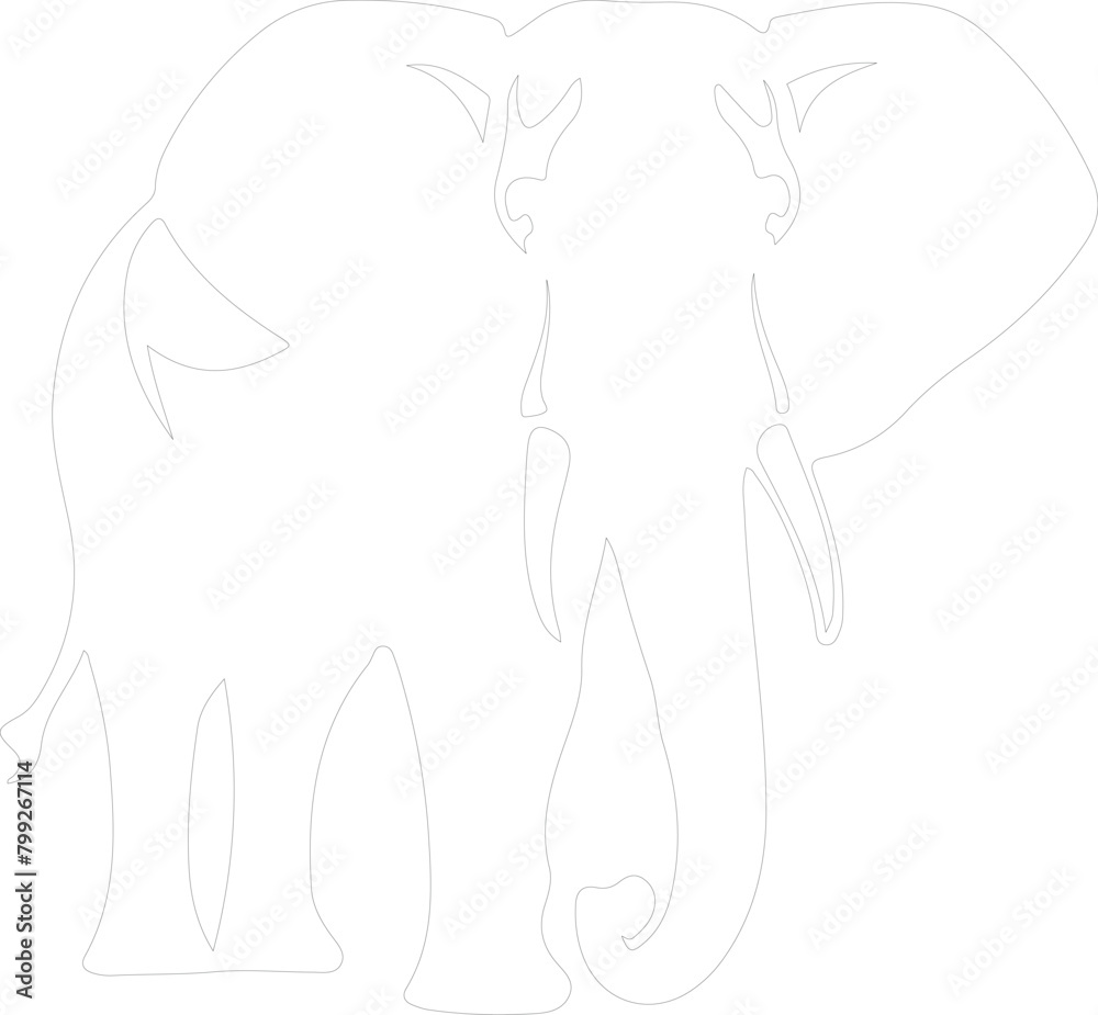 African elephant outline African elephant outline