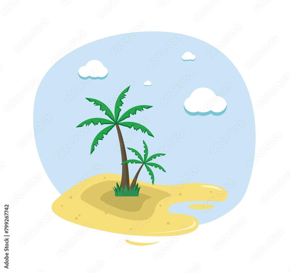 © artsquirrel - Summer beach holiday at sea. Recreation equipment. Vector illustration.