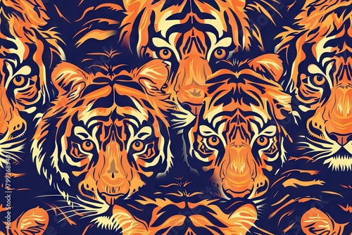 Seamless Tiger Pattern A Graceful Feline Stripes Design