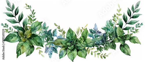 Wallpaper Mural Basil and Parsley Wreath An aromatic wreath embellished with basil and parsley leaves Torontodigital.ca