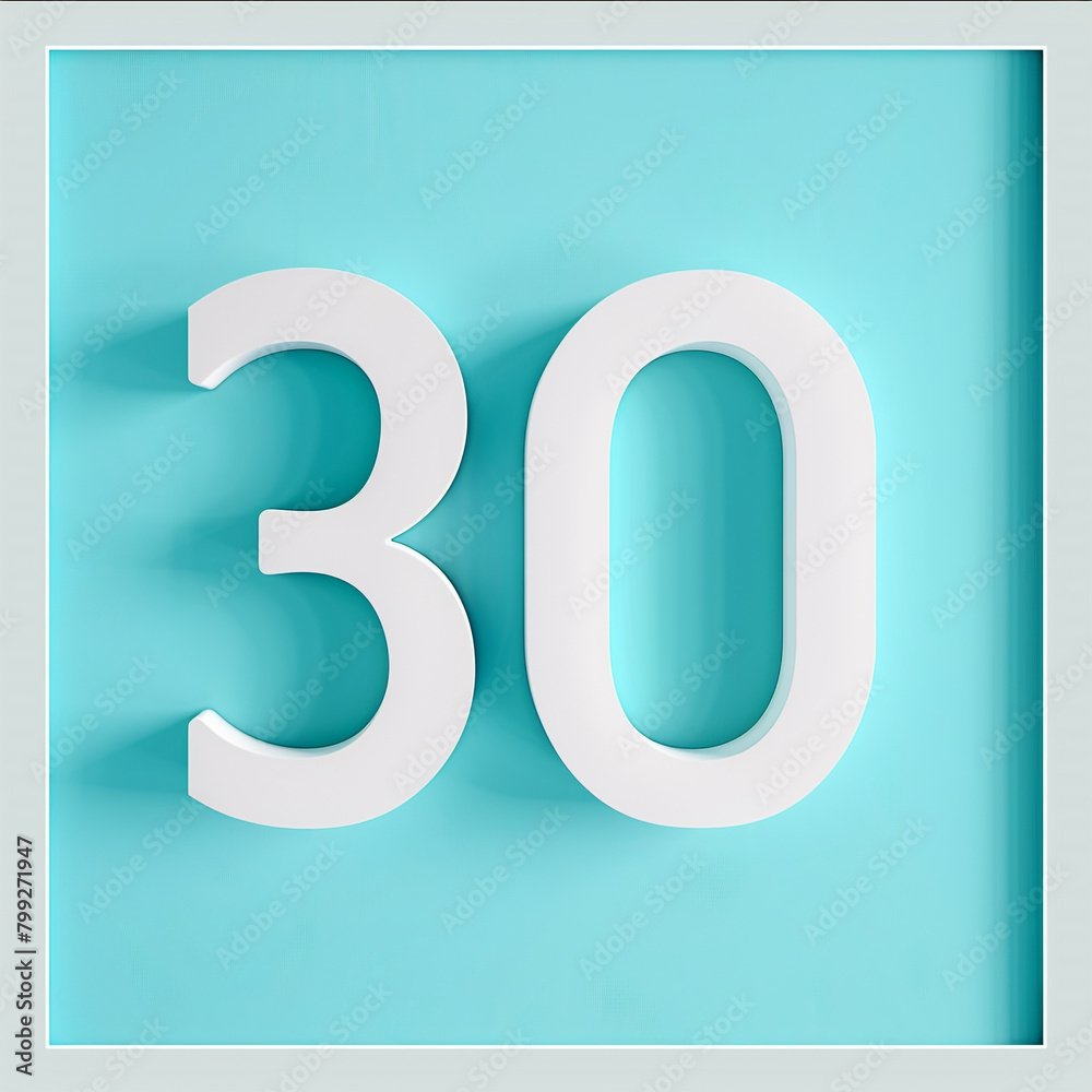 Set against a backdrop of tranquil turquoise, the number Set against a backdrop of tranquil turquoise, the number