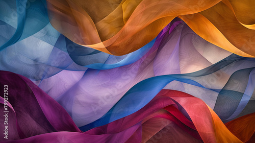 Serene ribbons of color gently intertwine, weaving a tranquil tapestry of abstract serenity.