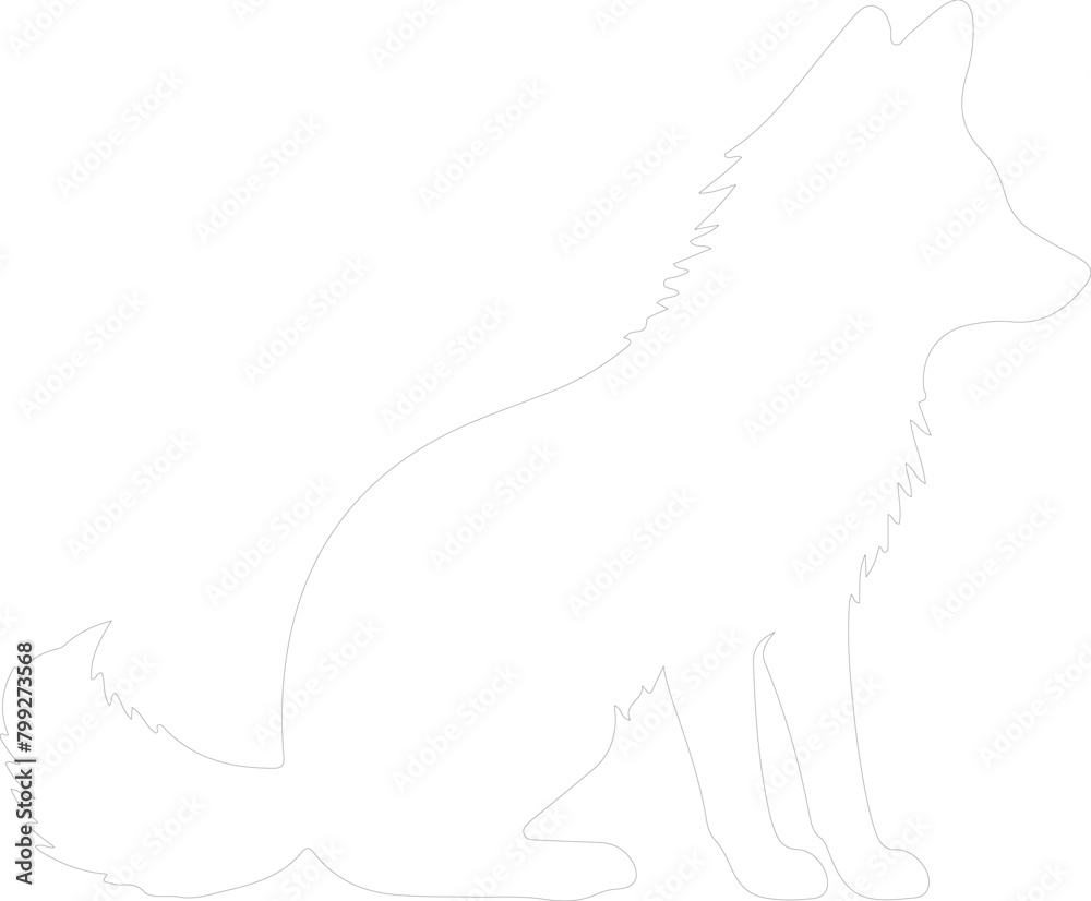 arctic fox outline arctic fox outline