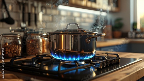 A Steaming Pot on the Stove © VLA Studio
