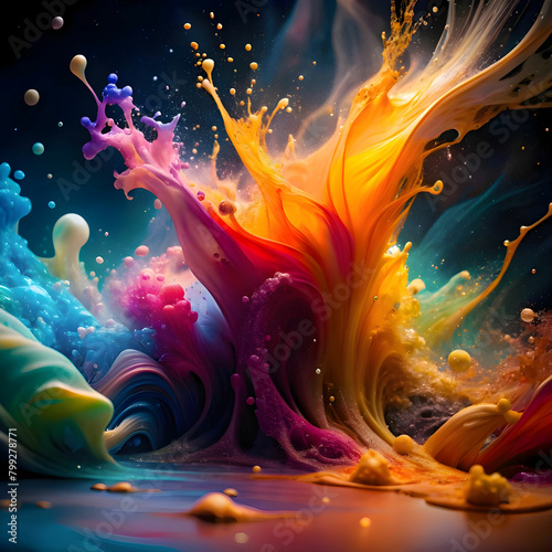 free photo abstract paint splashing in vibrant col © athar