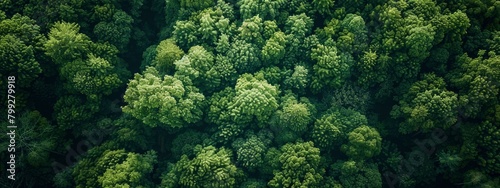 aerial view of dense green forest
