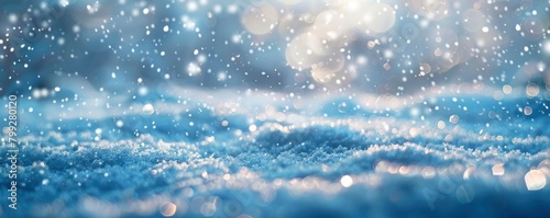 background of snow and bokeh with winter landscape in the background