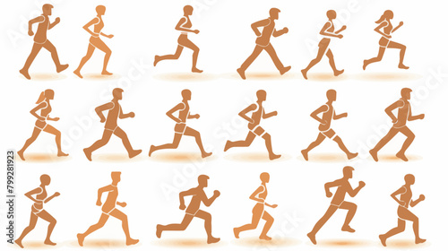 a series of silhouettes of running people