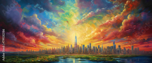 Chromatic Cascades A Journey Through Gradient Illustrations photo