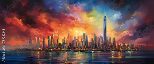 Chromatic Cascades A Journey Through Gradient Illustrations photo