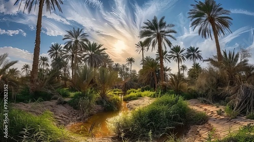 Picturesque Wadi Oasis  Professional Photography of Al Ain Oasis Landscape