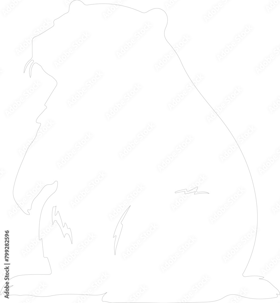 Naklejka premium black bear hamster outline