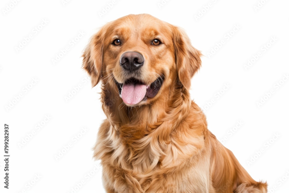 Affectionate golden retriever dog with shiny fur, playful and loyal companion