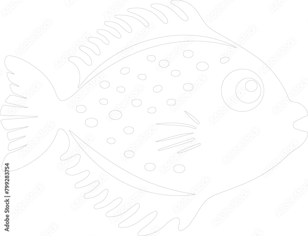 Naklejka premium blowfish outline