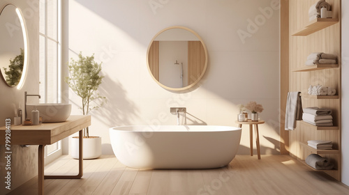 Interior bathroom in the Scandinavian design. © Jaroon