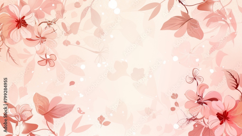 Pink Floral Background With Abundant Flowers