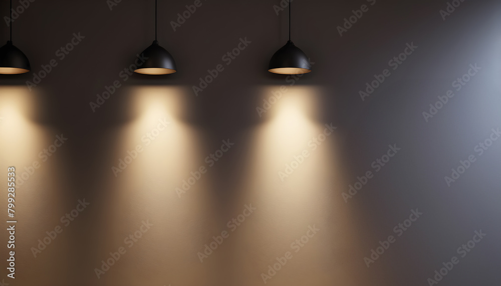 Spotlight on the Wall for Copy space Yellow background
