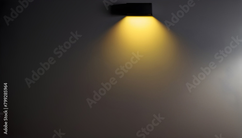 Spotlight on the Wall for Copy space Yellow background