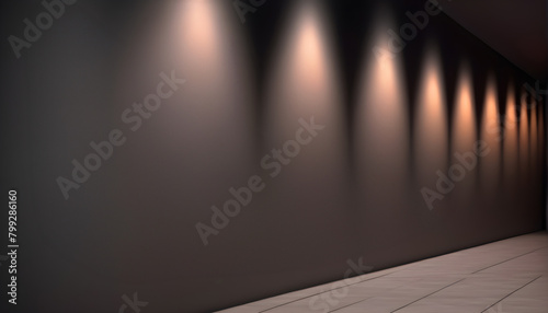 Spotlight on the Wall for Copy space Orange background