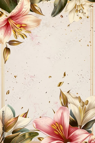 Pink and White Floral Frame