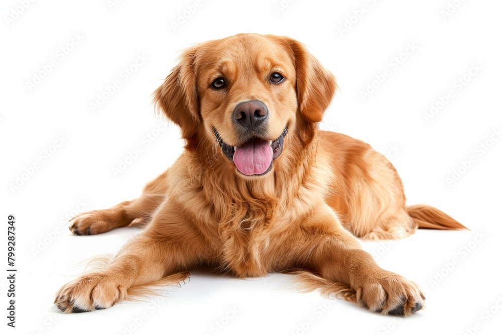 Affectionate golden retriever dog with shiny fur, playful and loyal companion