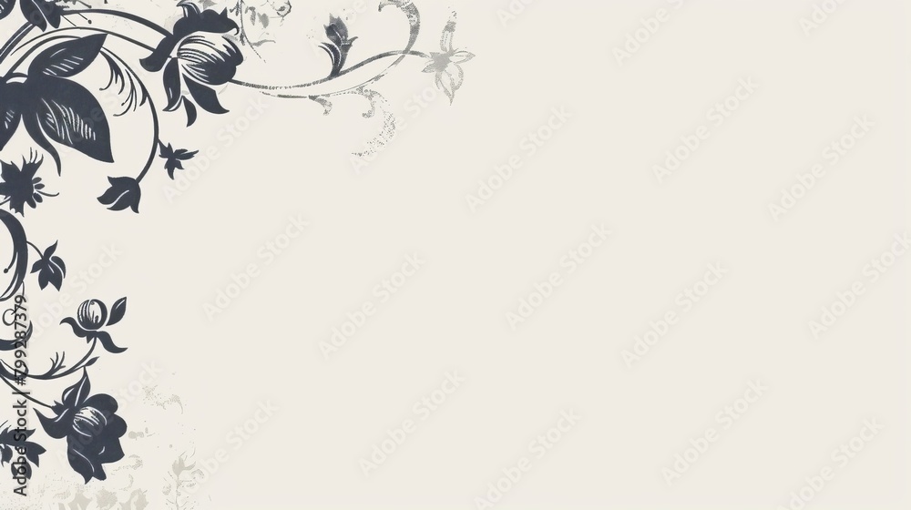 Black and White Flowers on White Background Black and White Flowers on White Background